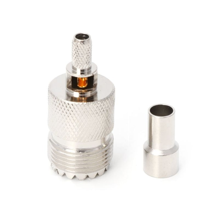 10 PCS UHF Female Jack SO239 Crimped RF Connector Coaxial Adapter for 2.5mm RG316 / RG179 and 2.85mm RG174 LMR100 10 PCS UHF Female Jack SO239 Crimped RF Connector Coaxial Adapter for 2.5mm RG316 / RG179 and 2.85mm RG174 LMR100